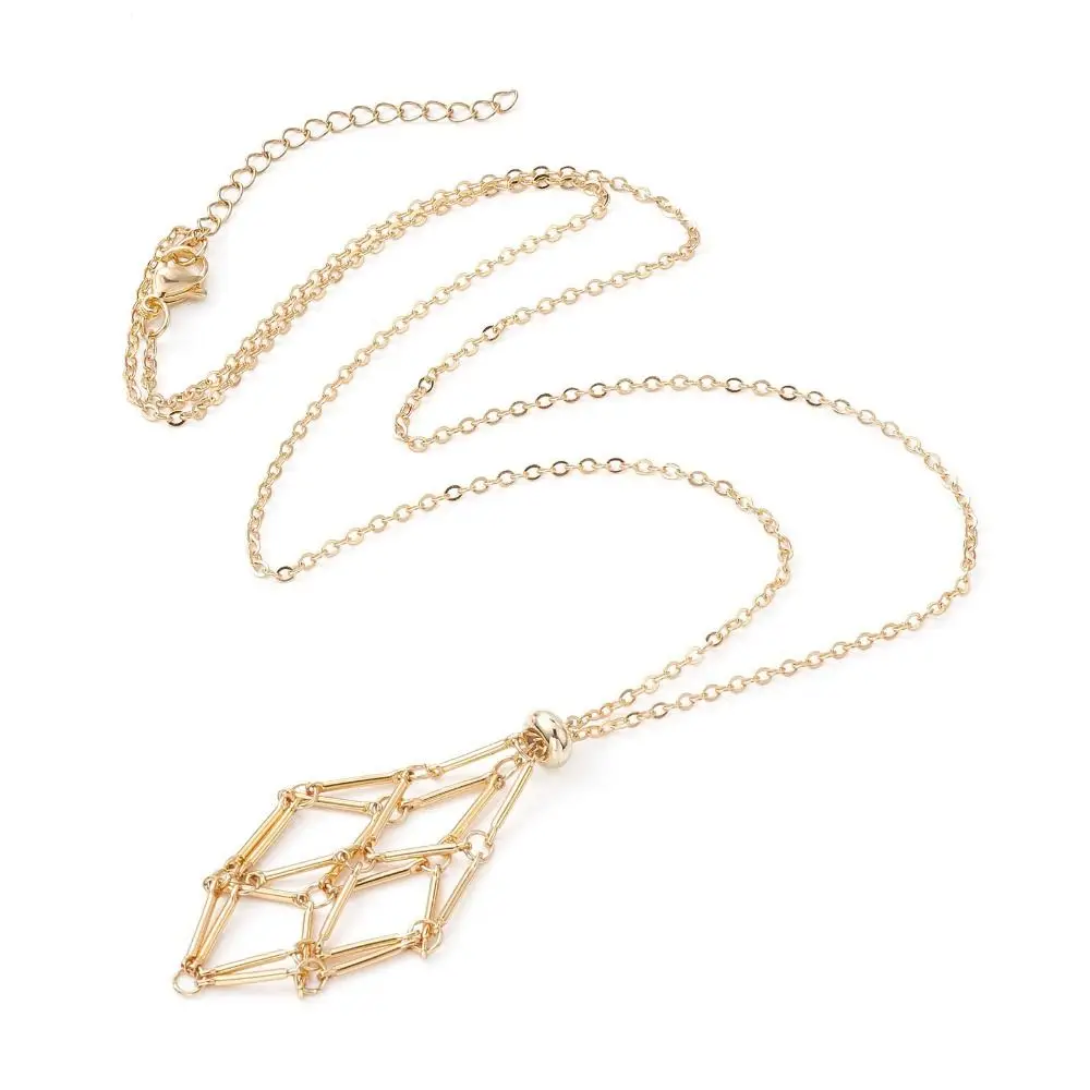 Copper Crystal Holder Cage Silver Color Interchangeable Stone Holder Natural Stone Empty Stone Holder Crystal Net Metal