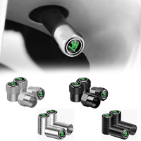 4Pcs Metal Car Logo Car Wheel Valve Airtight Covers Auto Emblem Accessories For Skoda Kamiq Kodiaq Karoq Octavia Fabia Rapid Vrs