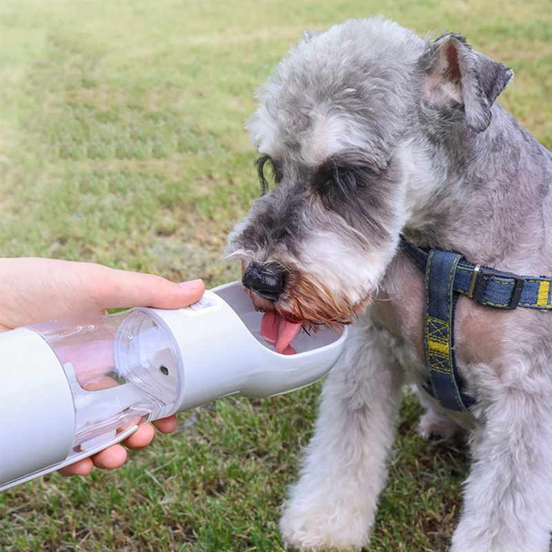 4 In 1 Portable Pet Water Bottle Feeder Bowl Multifunction Outdoor Travel Food Drinking Dispenser Feeder Poop Bag Pet Supplies