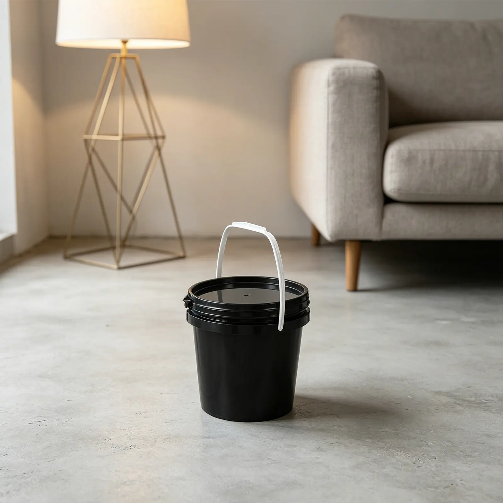3L Airtight Black Paint Bucket Plastic Lid Multipurpose Storage Container for Leftover Paint Preservation and Pigment Protection