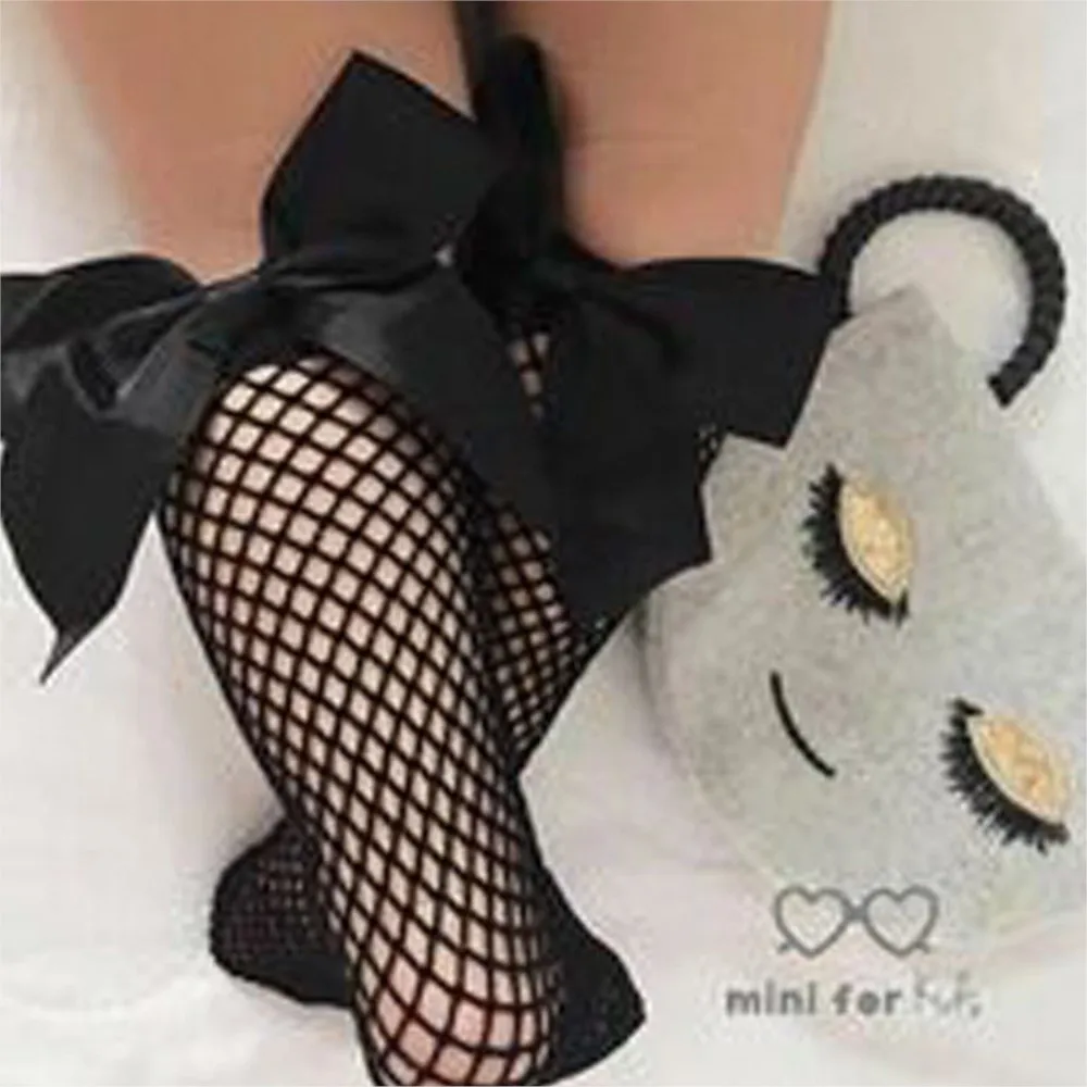 Baby Girls Kids Mesh Socks 2019 new Bow Fishnet Ankle High socks Lace Fish Net Vintage back bow Short Sock girl new Summer wear