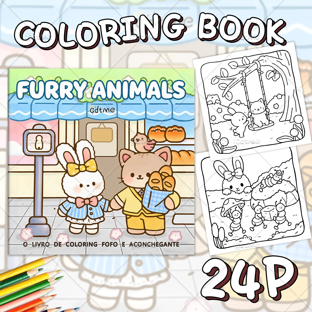 FURRY ANIMALS Coloring Book for Adults Featuring Cute Cozy Daily Activities for Relaxation (Cozy Spaces Coloring)