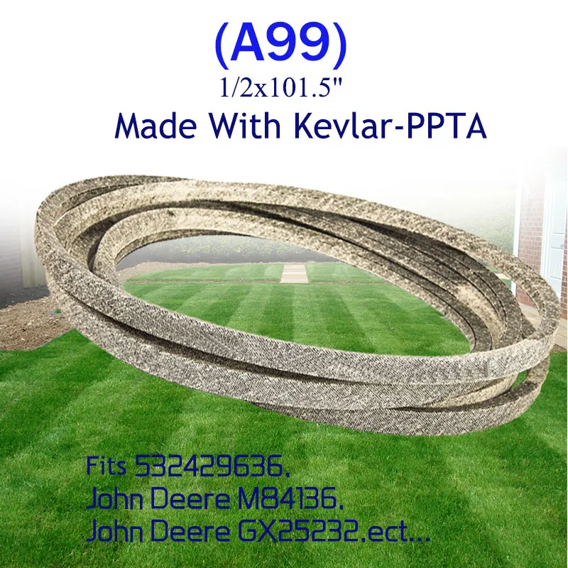 1/2x101,5"(A99) Realizzato con Kevlar 532429636   Cinghia a V di ricambio in tessuto secco compatibile con John Deere GX25232 John Deere M84136