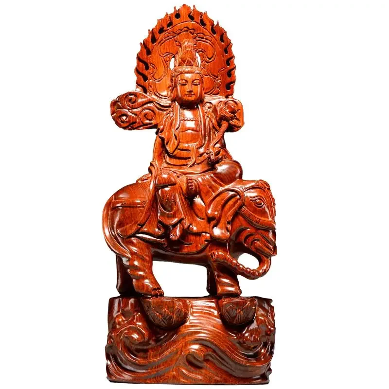 rosewood carving Bodhisattva Buddha statue ornament home living room decoration mahogany crafts