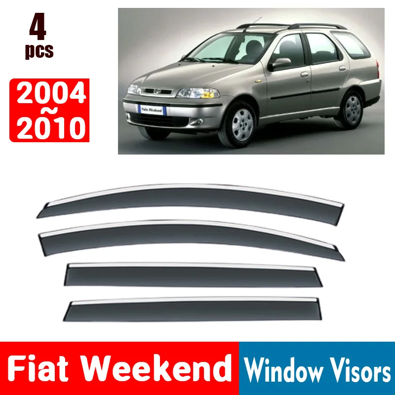 FOR Fiat Weekend 2004-2010 Window Visors Rain Guard Windows Rain Cover Deflector Awning Shield Vent Guard Accessories 2005 2006