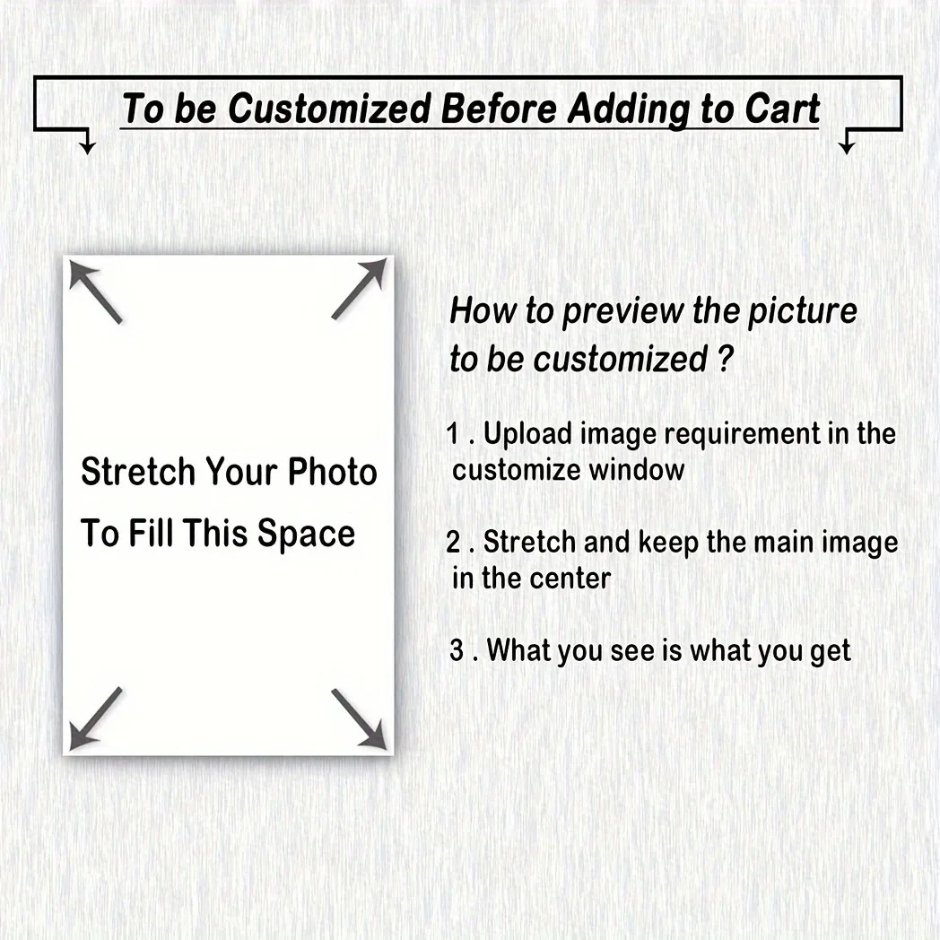 2D Flat, unframed Personalized Photo to Canvas Print, Canvas Prints with Any Photos on Wall Art