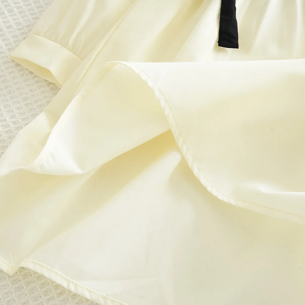 Bär Führer Schmetterling Knoten Farbe Blockiert Mädchen Kleider Herbst Neue Lange Ärmeln Revers Prinzessin Kleid Koreanische Version Kinder Kleidung – Detail 11