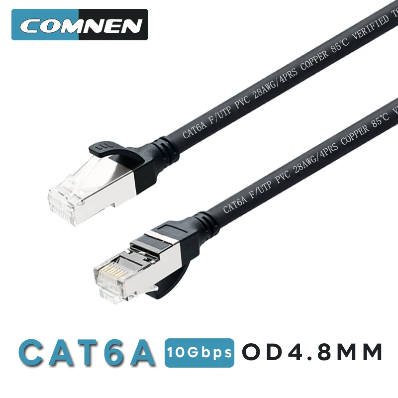 COMNEN kabel Ethernet CAT6A 10Gbps RJ 45 kabel sieciowy Lan RJ45 Patch Cord do PS4 Laptop PC PS 4 Router CAT 6A kabel Ethernet