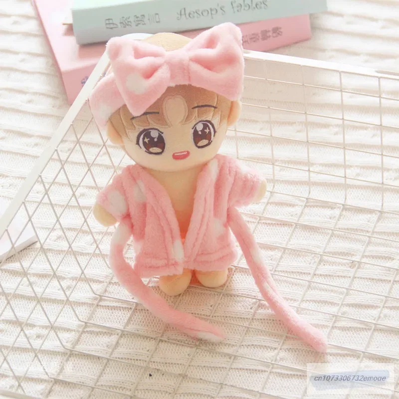 NEW Pink 20cm Plush Doll's Clothes pajamas bathrobe Changing clothes Accessories Korea Kpop EXO Idol Dolls Clothing Fans Gift