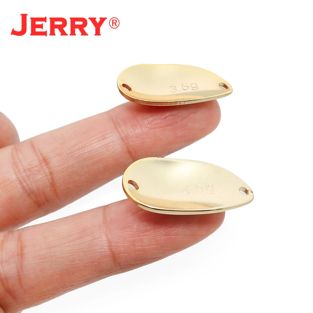 Jerry Gemini 50pcs 1g 1,8g 2g 3,5g 4,2g,4.5g Unpainted Blank Micro Trout Spoons Brass Metal Bait Pesca Blinker Spinner