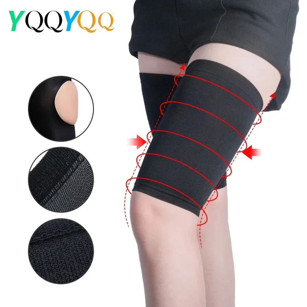 1Pair Thigh Compression Sleeves,Hamstring Compression Sleeve for Quad & Groin Pain Relief & Recovery, Thigh Brace for Running