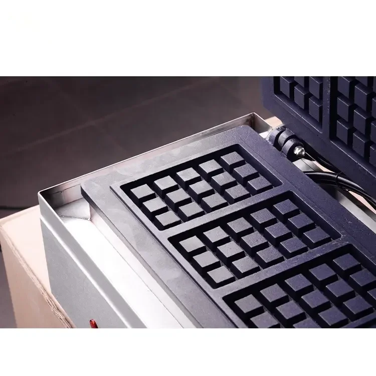 Máquina comercial retangular de waffle de pão 10pcs elétrica antiaderente