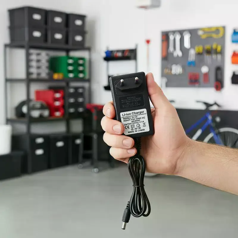 21V Lithium Battery Charger Durable Shell 1A 2A EU Plug Power Adapter Compatible with 18V Cordless Saw Batteries