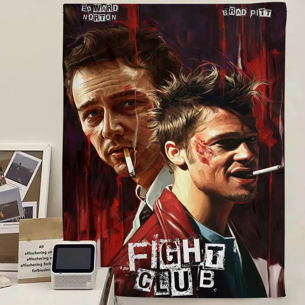 Good Movie F-Fight Club Anime Tapestry Hippie Flower Wall Carpets Dorm Decor Wall Hanging Home Decor