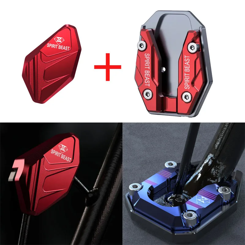 Spirit Beast Motorcycle Side Stand Enlarger Plate Kickstand Enlarge Foot shelf For YAMAHA XMAX 300 XMAX300 NMAX155 NMAX 155