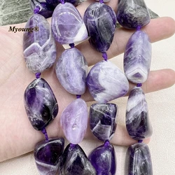 Irregular Large Natural Stone Purple Lace Amethysts Crystal Nugget Pendant Beads For DIY Jewelry Making MY230665