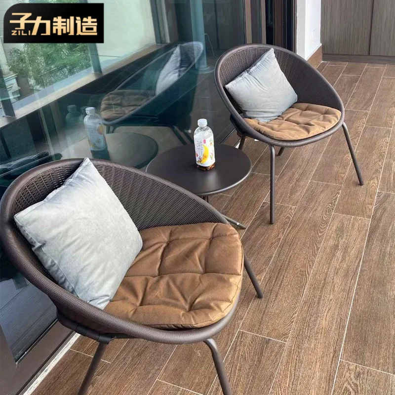 

Zili balcony tea table and chair combination leisure outdoor terrace yard