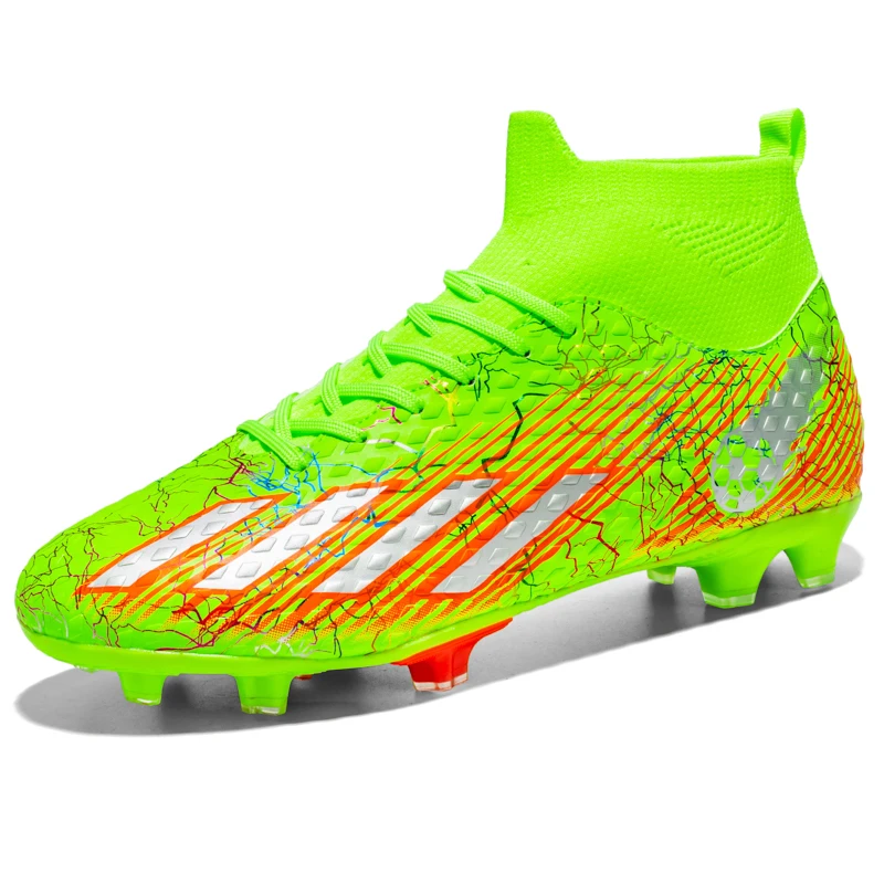 Botas de fútbol TF/FG para hombre, zapatos de campo de fútbol profesionales, calzado de tobillo de entrenamiento al aire libre ultraligero de calidad para niños