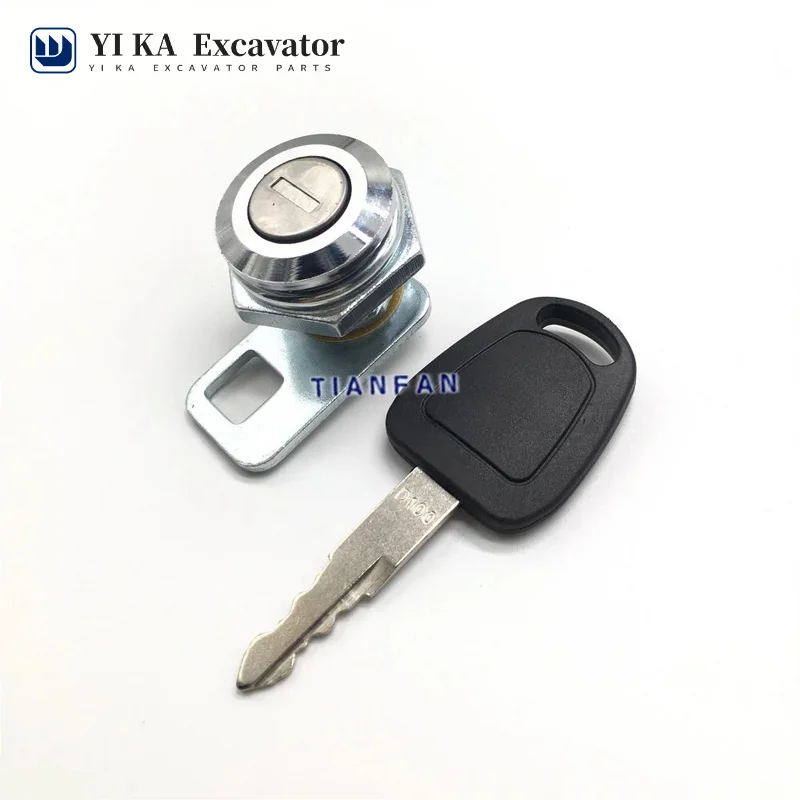 For Daewoo Doosan Excavator Accessories Daewoo DH55 60-7 Cab Door Lock Cylinder Lock Head Key Cylinder