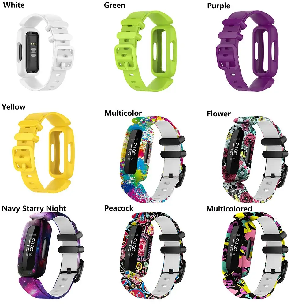 Gelang Silikon Tali Pergelangan Tangan Baru untuk Fitbit Ace 3/Inspire 2 Jam Tangan Pintar Gelang Gelang Pengganti Gelang Jam Tangan Anak