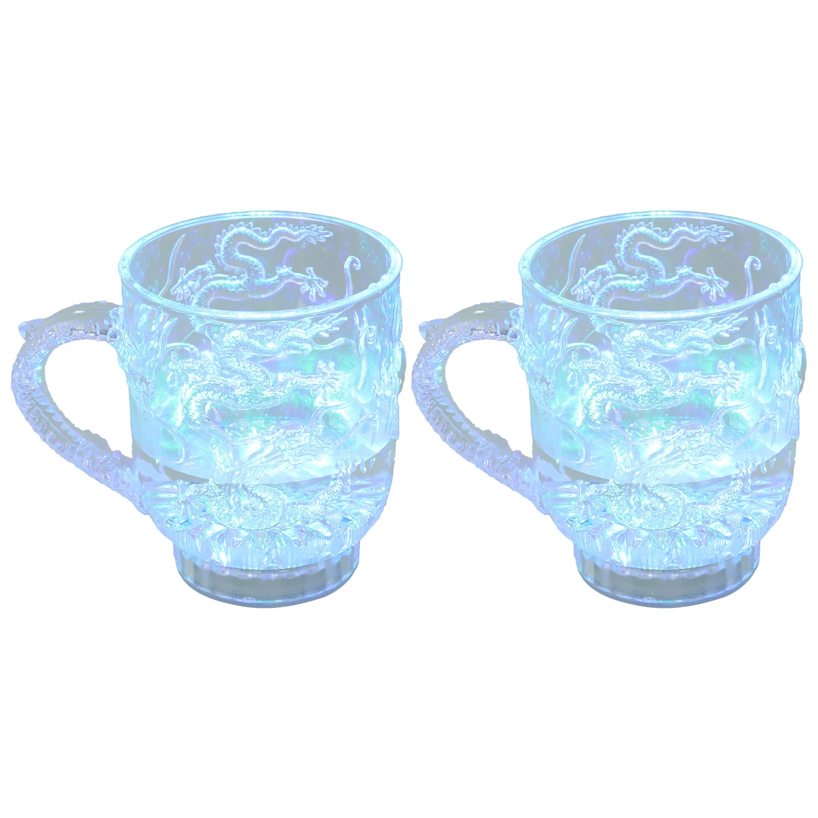 

2 Pcs Glitter Mug Clear Tea Cups Iced Coffee Mugs Infuser Measuring LED Flashing Colorful with Cover