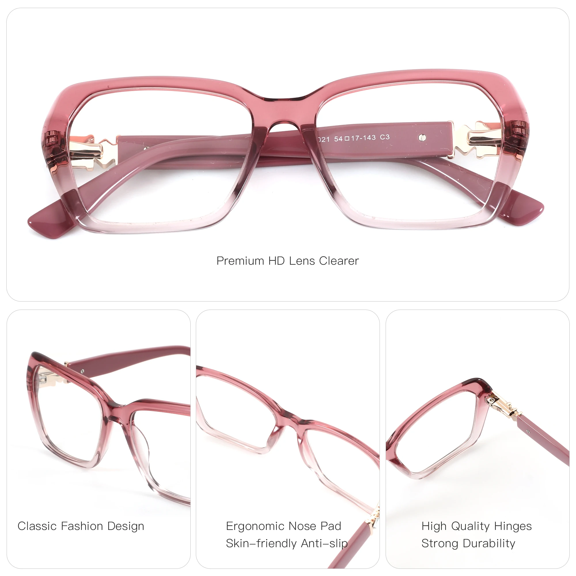 BLUEMOKY خلات فراشة وصفة طبية مخصصة نظارات النساء النظارات البصرية مع وصفة مكافحة الضوء الأزرق قصر النظر العدسات الرؤية