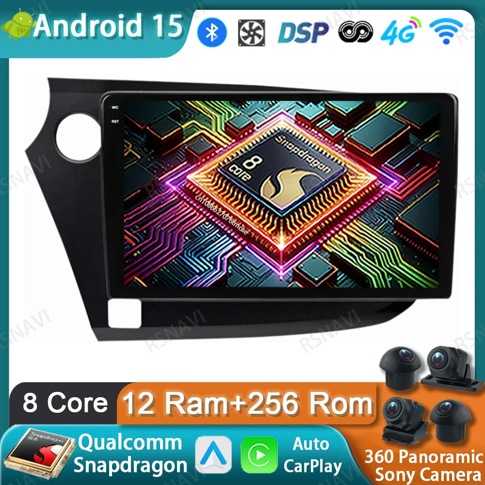 

Car Radio Android 15 For Honda Insight 2 2009 - 2014 5G WIFI BT 4G LTE DSP Qualcomm Stereo Head Unit Navigation GPS QLED DVD