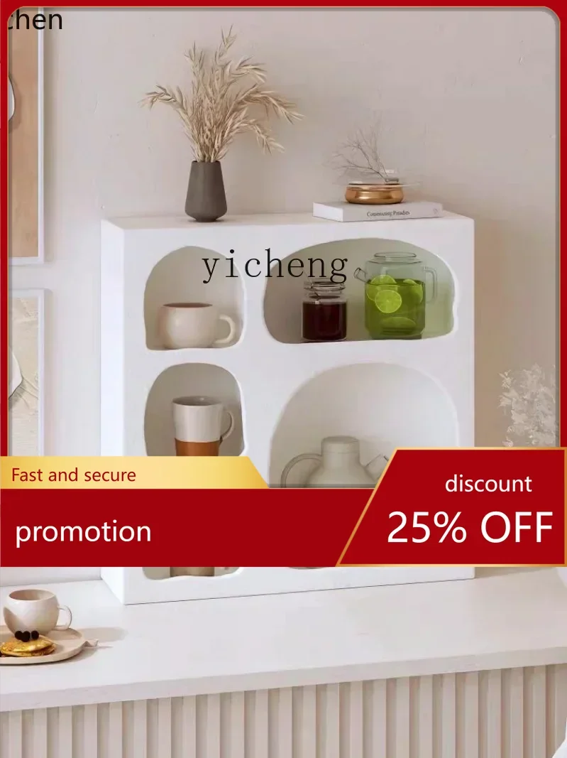 

YFY Cream Cup Holder B & B Storage Rack Living Room Cave Hanging onto the Cabinet Coffee Storage Rack Simple Multi-Layer Shelf