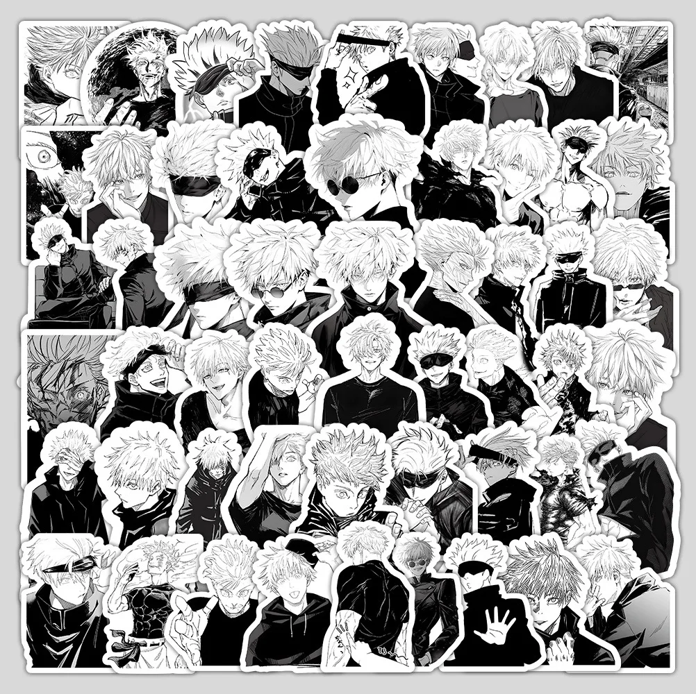 Zestaw 51-73 szt. Jujutsu Kaisen Anime Itadori Yuji Gojo Satoru Geto Suguru Figurki Śliczne Kreskówkowe Naklejki DIY Prezent dla Fanów