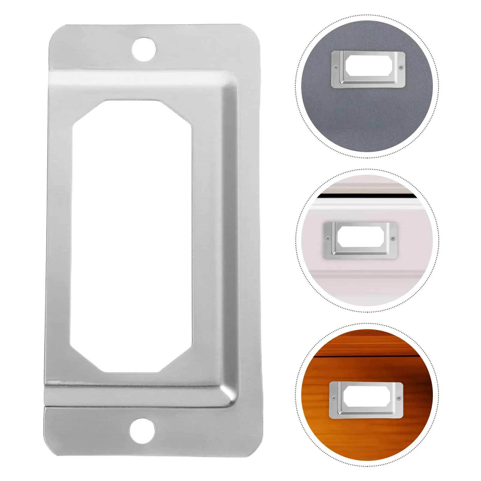 

50Pcs Smooth Surface Stainless Steel Label Frames Vintage Metal Drawer Holders for Office Library Home Cabinets Drawers File