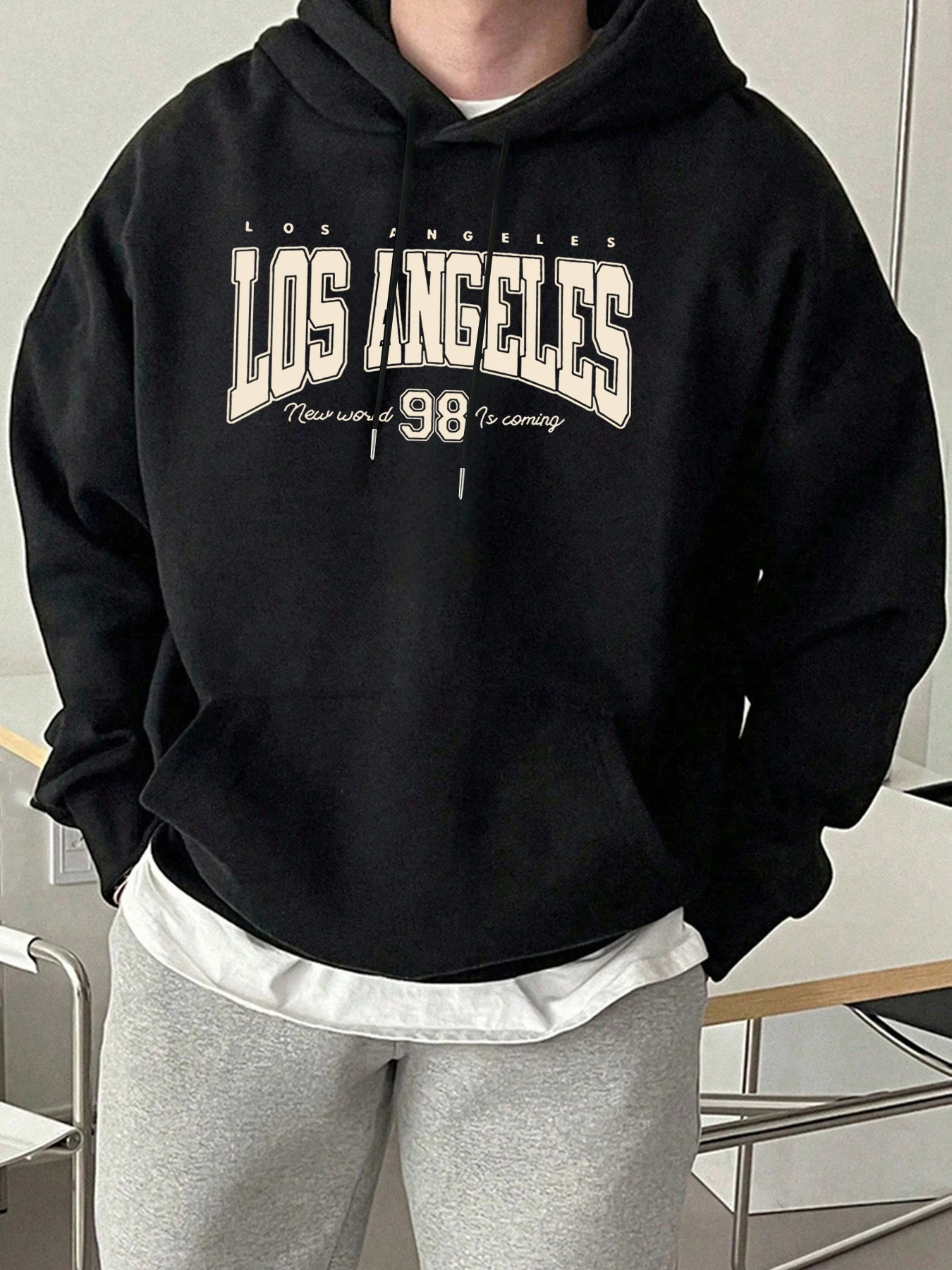 

Новый мир приходит с принтом для пары, осенняя теплая одежда, уличные мягкие толстовки, модные базовые толстовки, мягкий флисовый топ для мужчин