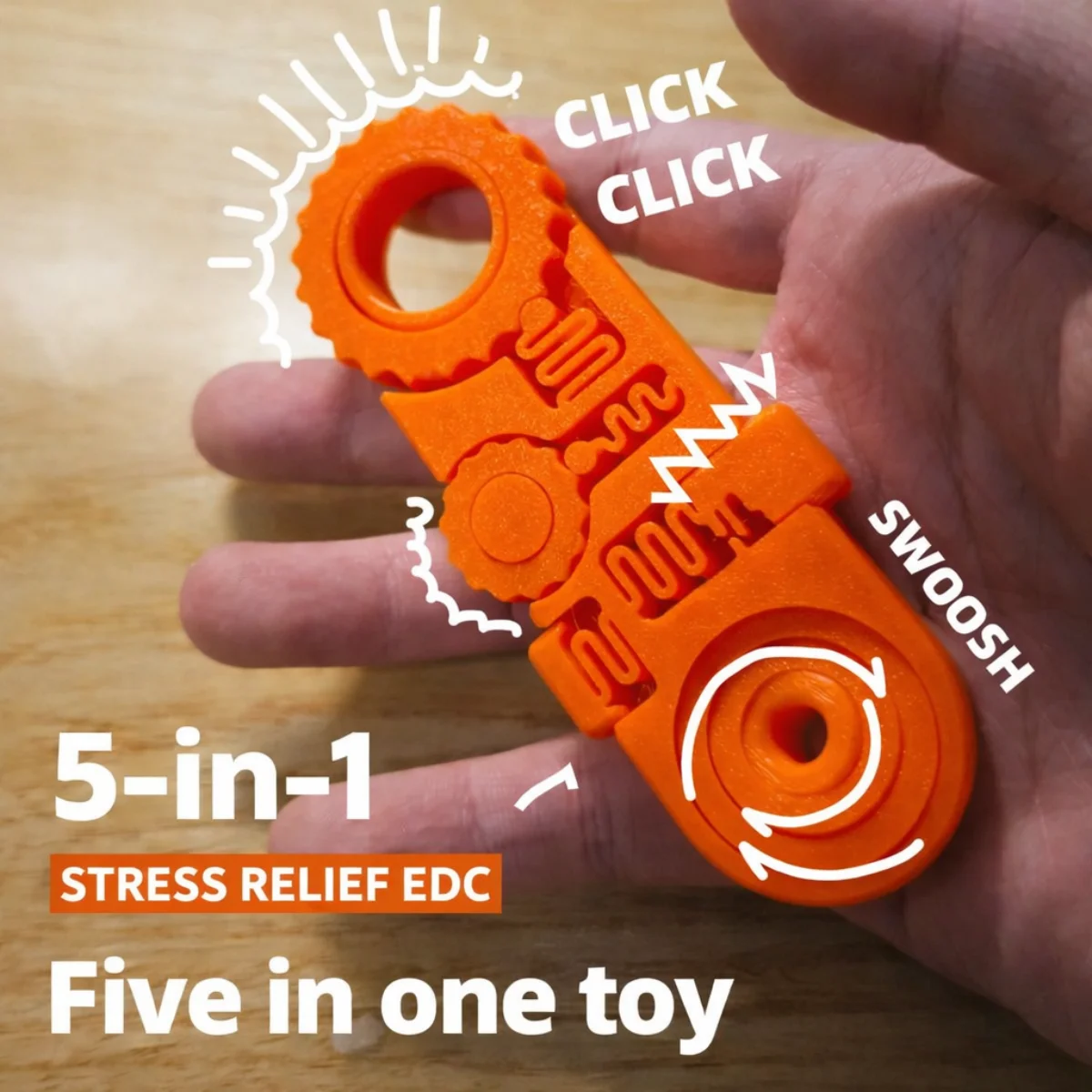 Wielofunkcyjny brelok EDC, zabawka antystresowa, klikacz + spinner, gadżet kieszonkowy (2/3/5/7/12 w 1)