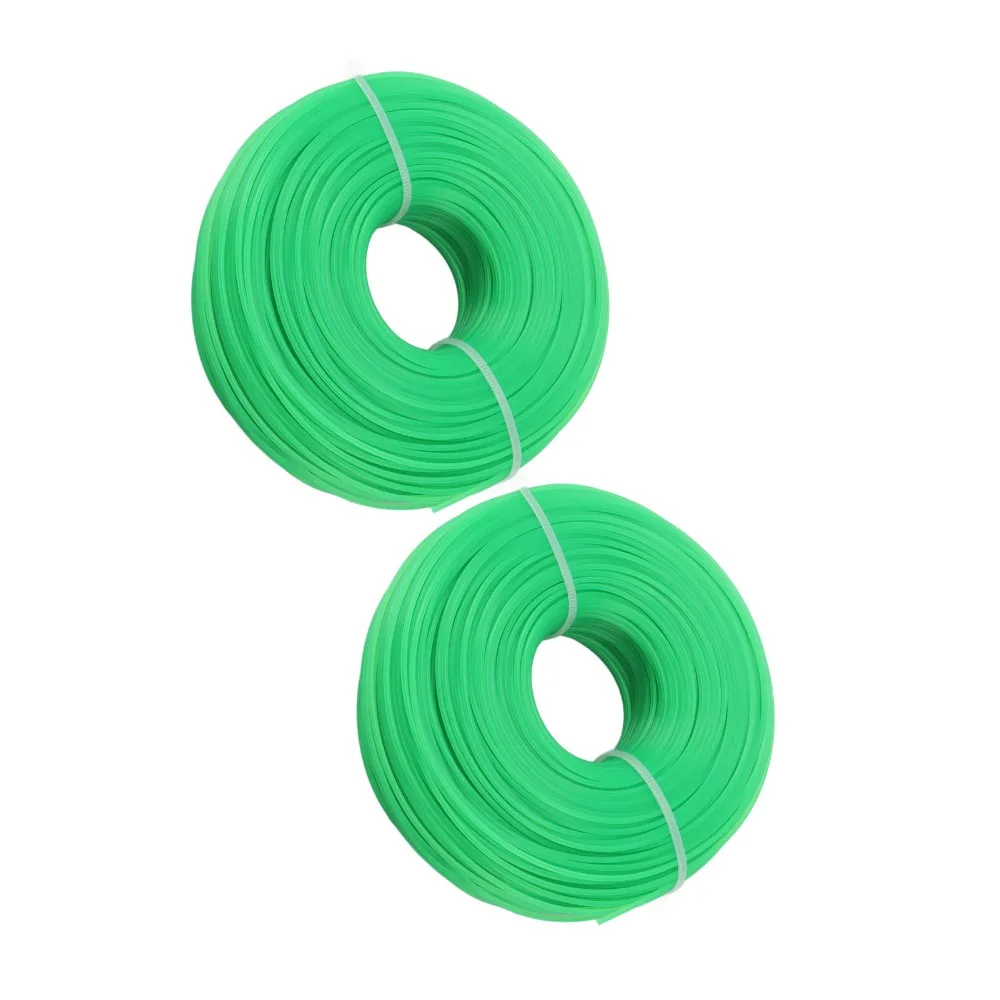 2PCS Durable Nylon Grass Trimmer Line Green Compact Trimmer Replacement Spool Universal Round Weed Eater String