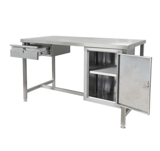 

xx-Factory Direct High Quality 304 Stainless Steel Work Table With Drawer Cupboard Office Desk W/ Locker*