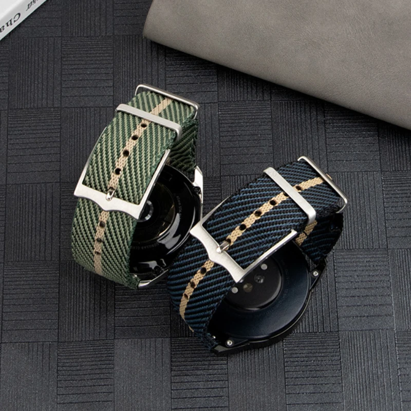 サムスンギャラクシーウォッチ用ナイロンウォッチバンド,クイックリリースファブリックブレスレット,huawei gt2,3, 4, 5,seikoリストバンド20mm, 22mm