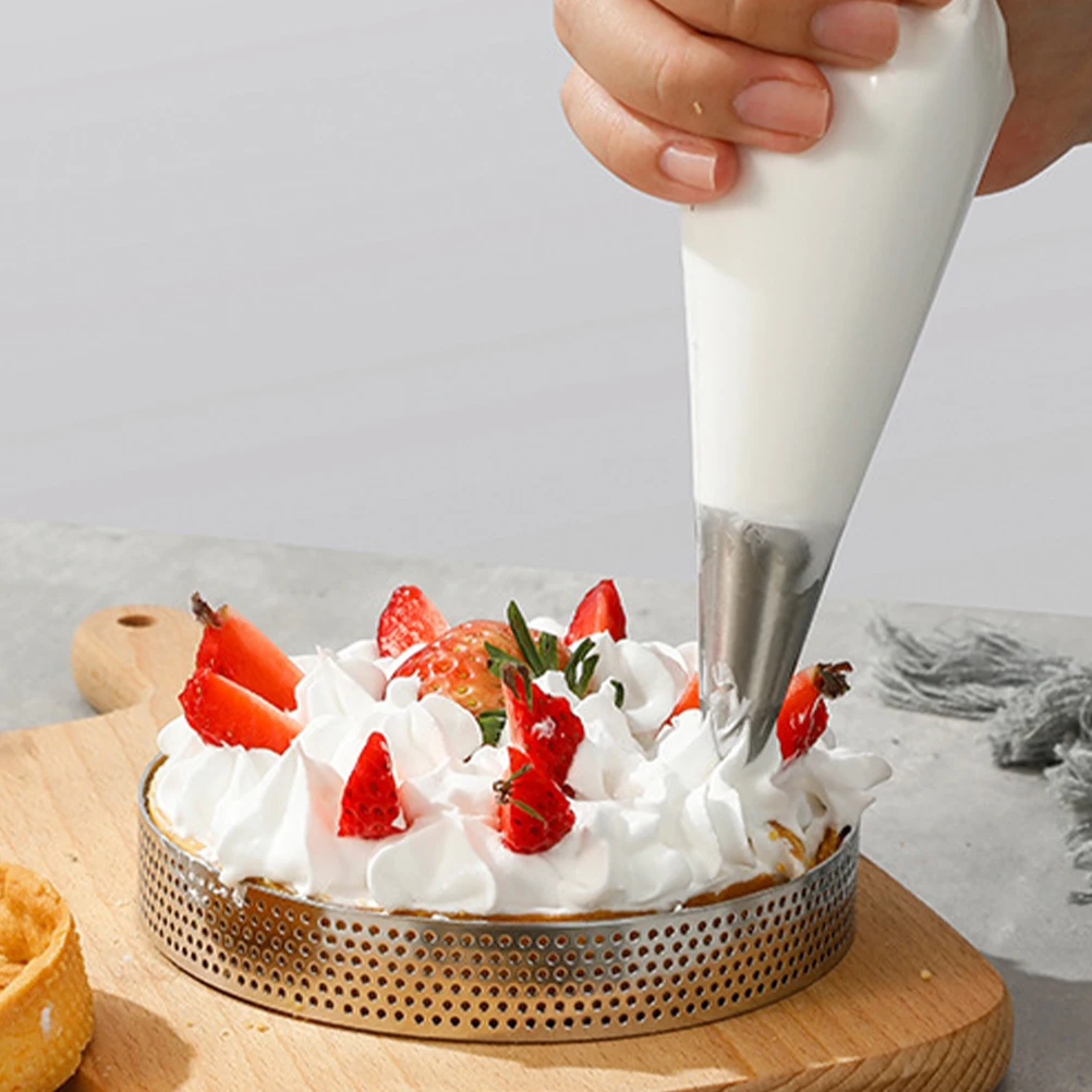 

2pcs Stainless Steel Mousse Cake Round Perforated Non Stick Baking Mold For Tarts Desserts Tart Ring Mousse Ring Cake Mold Metal