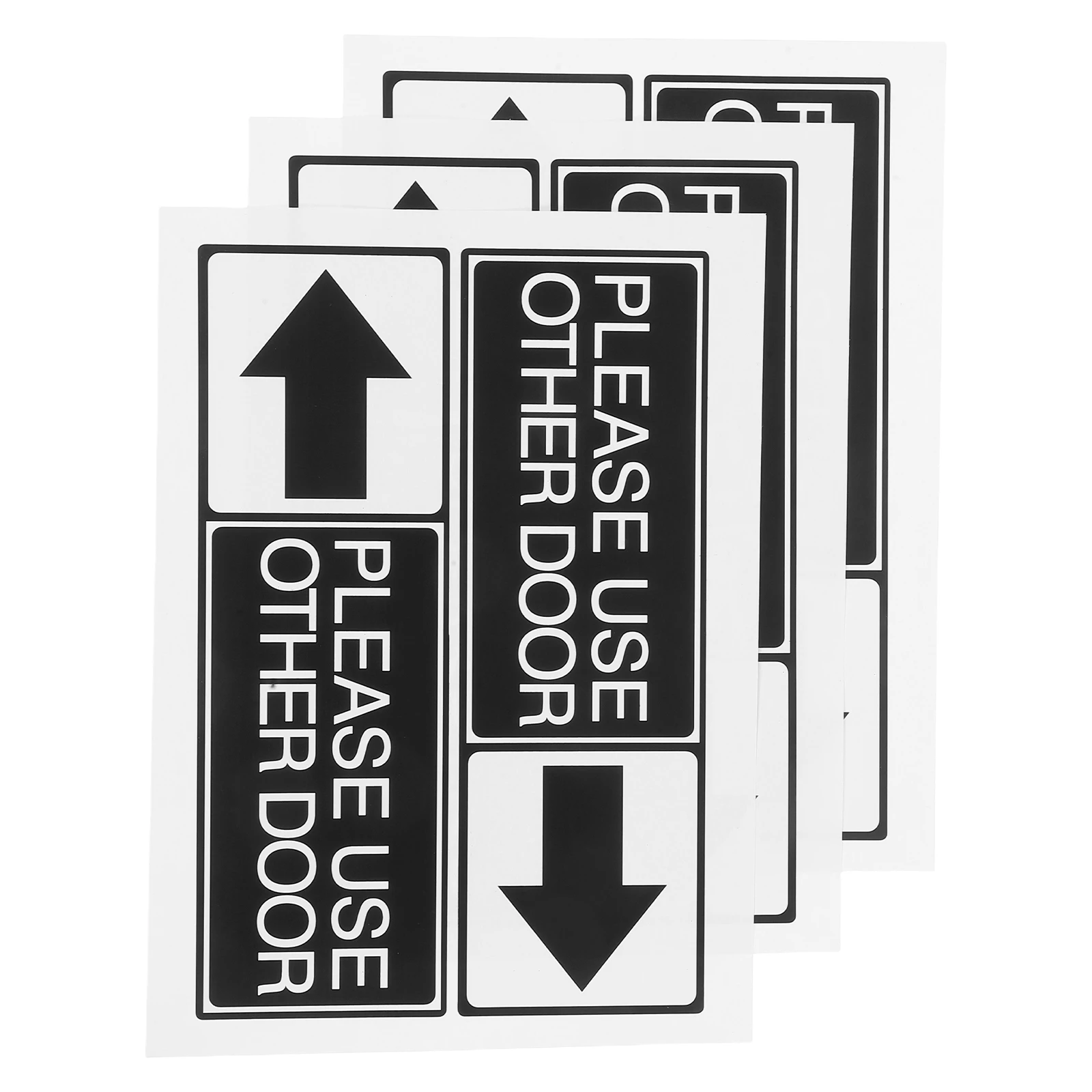 

6pcs Door Opening Tip Stickers Self Adhesive Vinyl Privacy Entrance Arrow Couplet Sign Decals Water Resistant Door Dash