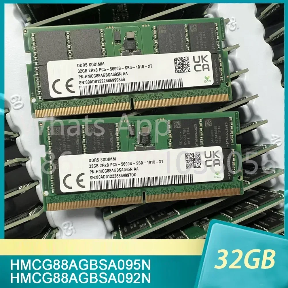 1 Pcs HMCG88AGBSA095N HMCG88AGBSA092N For SK hynix Notebook Memory 32GB DDR5 SODIMM 5600 32G 5600B 2RX8