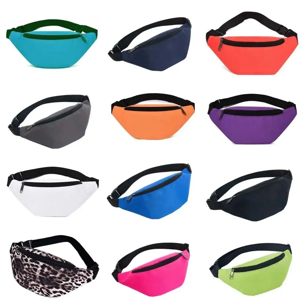 Solid Color Waist Bag Women\'s Belt Bag Travel Men Bum Bags Waterproof Female Purse Ladies Belly Pouch for Phone Coins