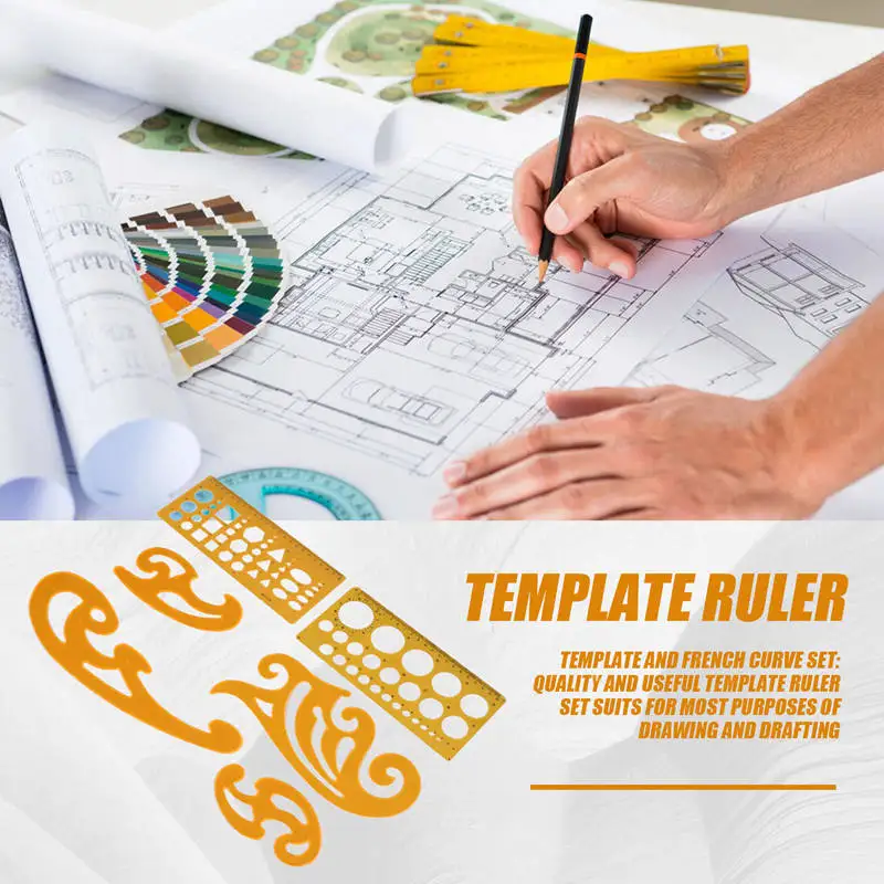 6 Pieces French Curve And Template Ruler Set Drawing Template Tool Circle Templates For Personal Drawing And Drafting