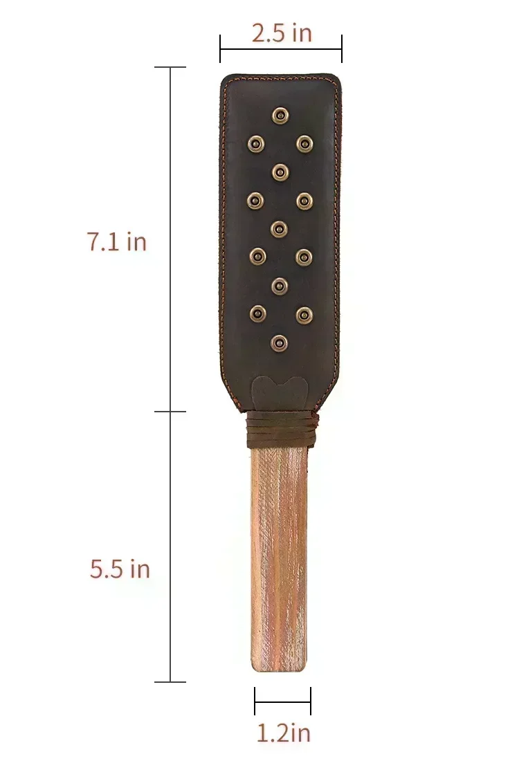 Przybory dla dorosłych Sex Toys Retro Rivet Leather Beats Enhance Pain Spikes Leather Spanking Paddle Slapper Whip for Training 18+