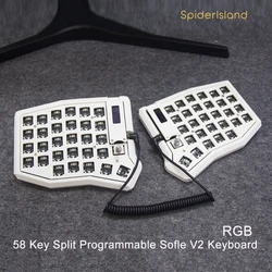 Wired Sofle V2 Keyboard 58 Key Vial Firmware RGB Left Right Keyboard Split Keyboard Mechanical Gaming Keypad Kit Without Keycap