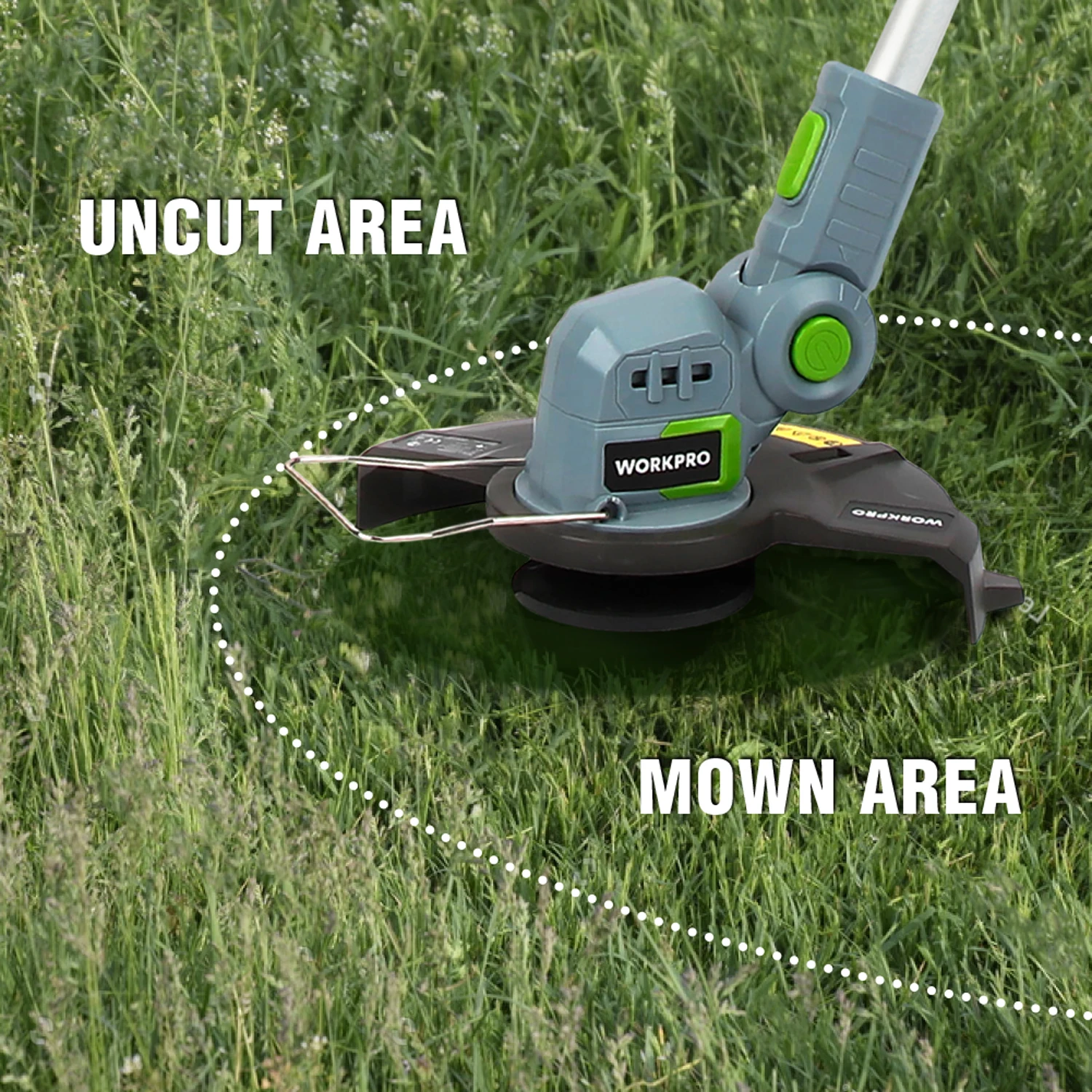 WORKPRO 20V Electric Cordless Grass Trimmer Cutter Adjustable  Electric Lawn Mower Pruning Weeds Undergrowth with 20pc Blades