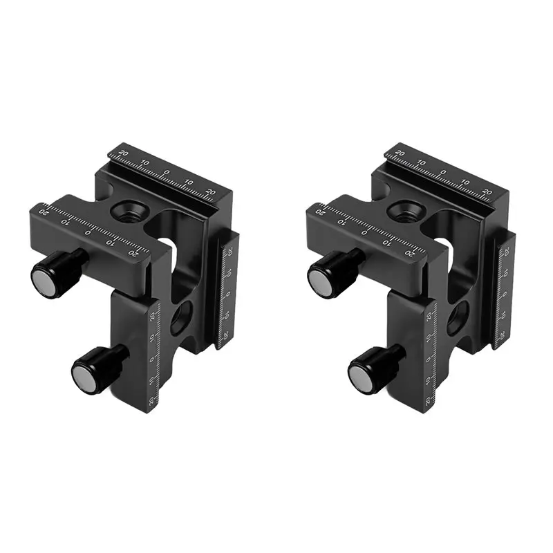 ABZL 2X Right Angle Clamp 90 Degree Double Quick Release L Clamp With 1/4 Screw For Arca RRS Benro Rail Plate Nodal Slide