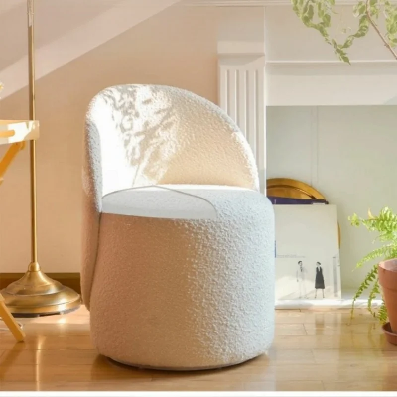 360°Rotatable Shoe Changing Stool Makeup Stool Sponge Backrest Dressing Chair Comfortable Breathable Living Room Lazy Sofa Chair