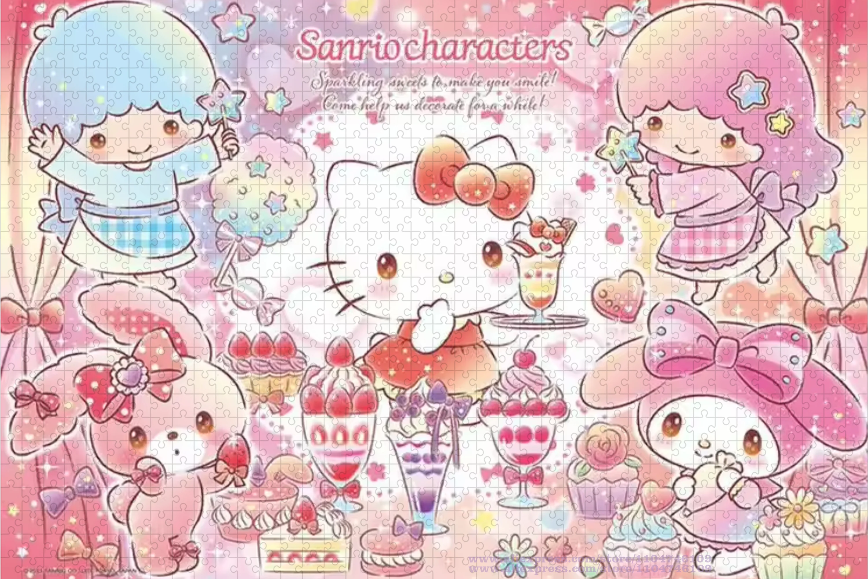 Personaggi Sanrio Puzzle Puzzle Cartoon Anime Hello Kitty Melody Kuromi 108/200/300/500/1000/1500 Pezzi Puzzle di Intelligenza