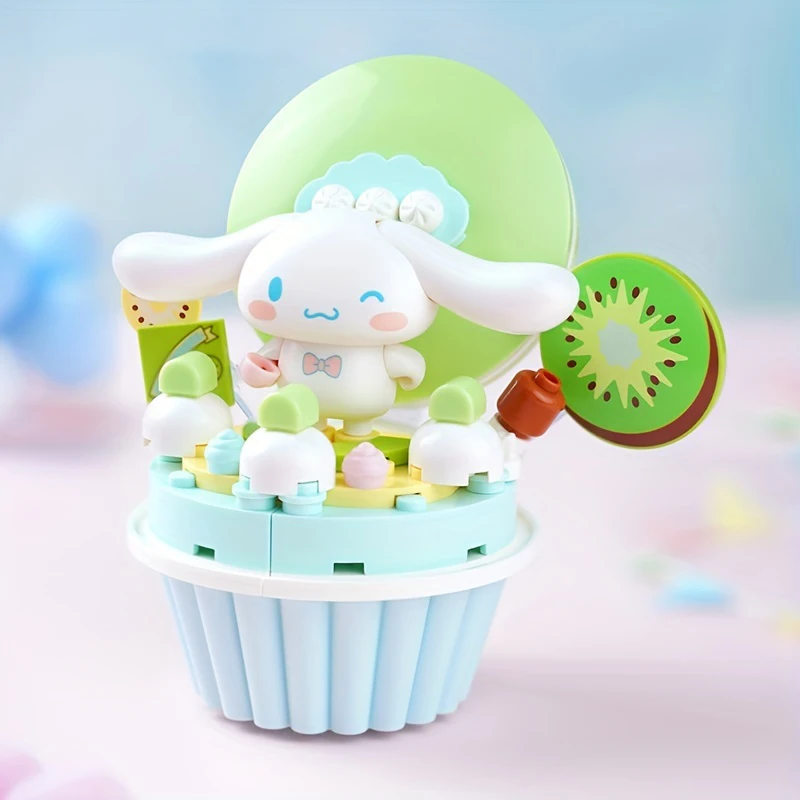 Qman Sanrio Cinnamoroll Строительные блоки Унисекс Маленький размер Пластиковая неправильная форма Мультяшная анимационная иг...