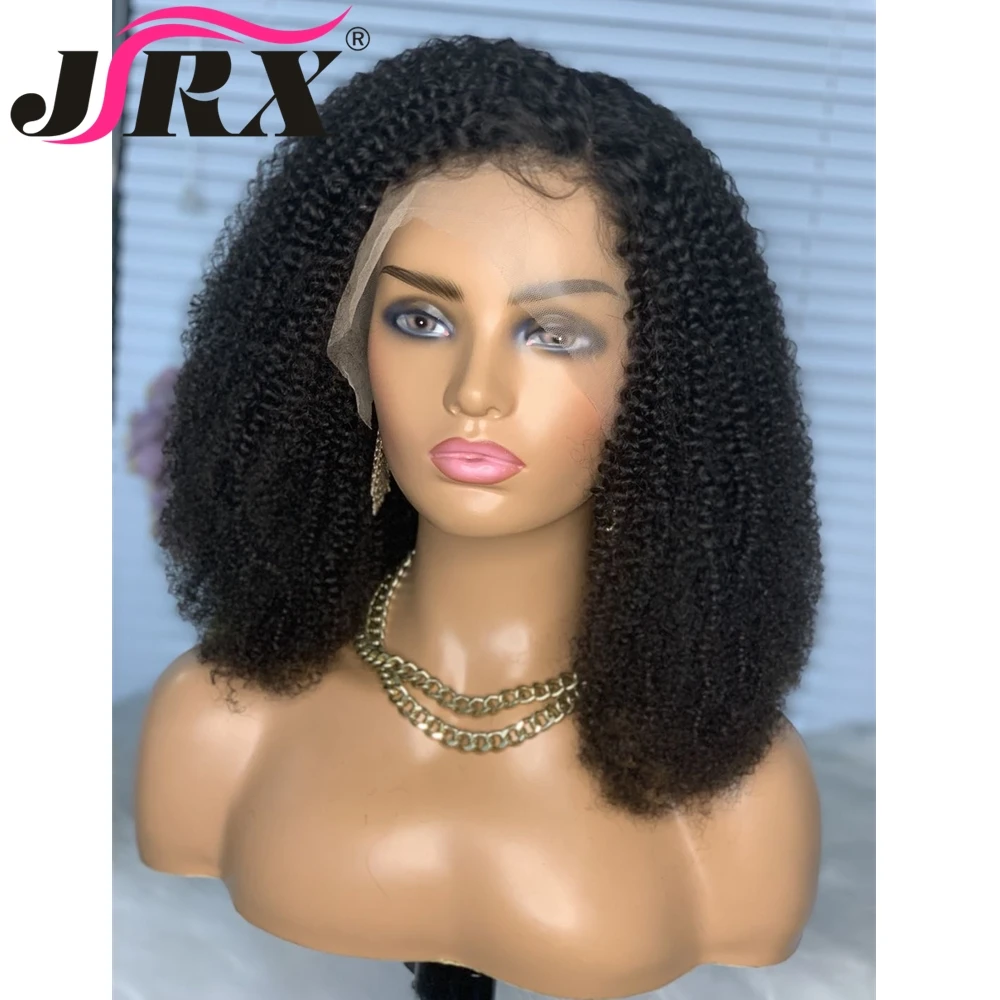 

200 Density Kinky Curly 13x4 Lace Wigs for Women Human Hair Brazilian Short Bob Human Hair Wigs Curly Pre-plucked Remy Hair