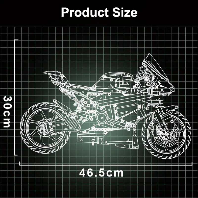 Décennie s de construction de moto Ducatis V4S pour adultes et enfants, véhicule de course de vélo de ville, jouets en briques, cadeaux techniques pour garçons, 2008 pièces