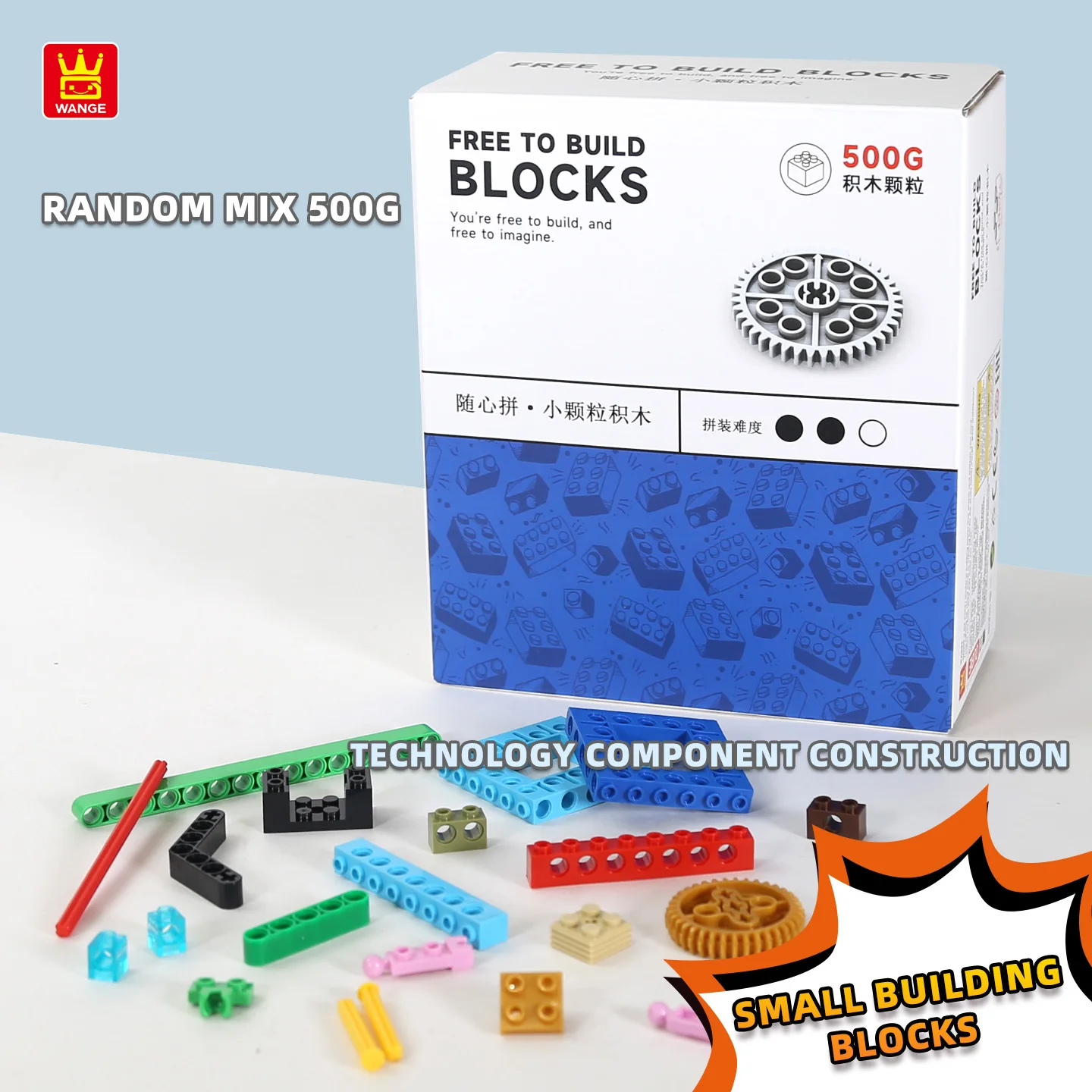 

Wange 1433/500 г. Случайно собранная ось, шестерня, колодка, компоненты перекладины, совместимые с механическими силовыми строительными блоками для